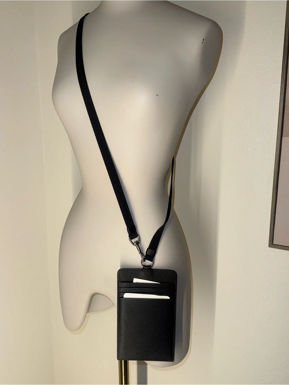 Alexander McQueen Black Leather Lanyard Card Case
